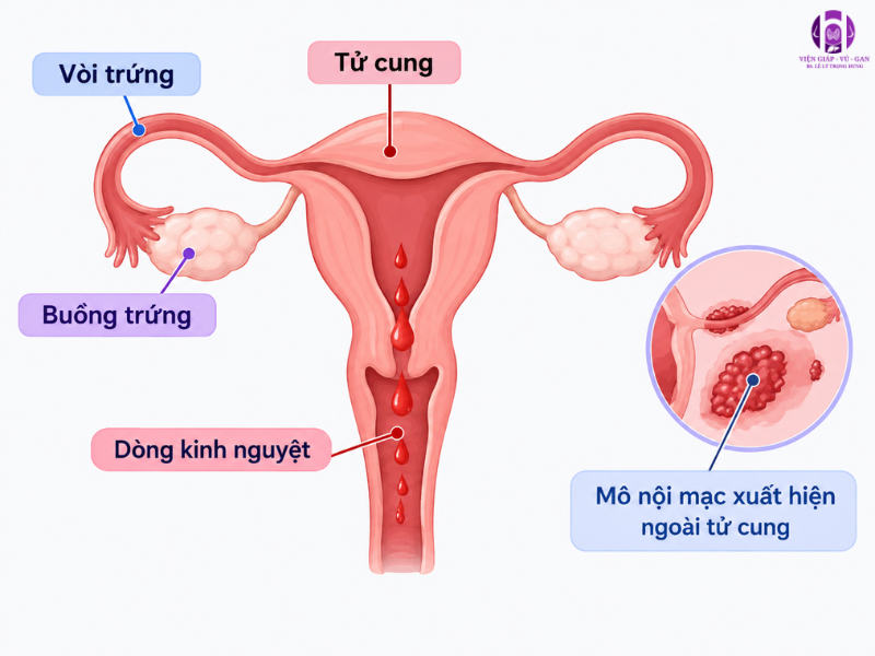 nguyên nhân lạc nội mạc tử cung